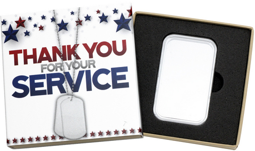 SilverTowne Natural Kraft Paper Gift Box with Thank You for Your Military Service Box Sleeve